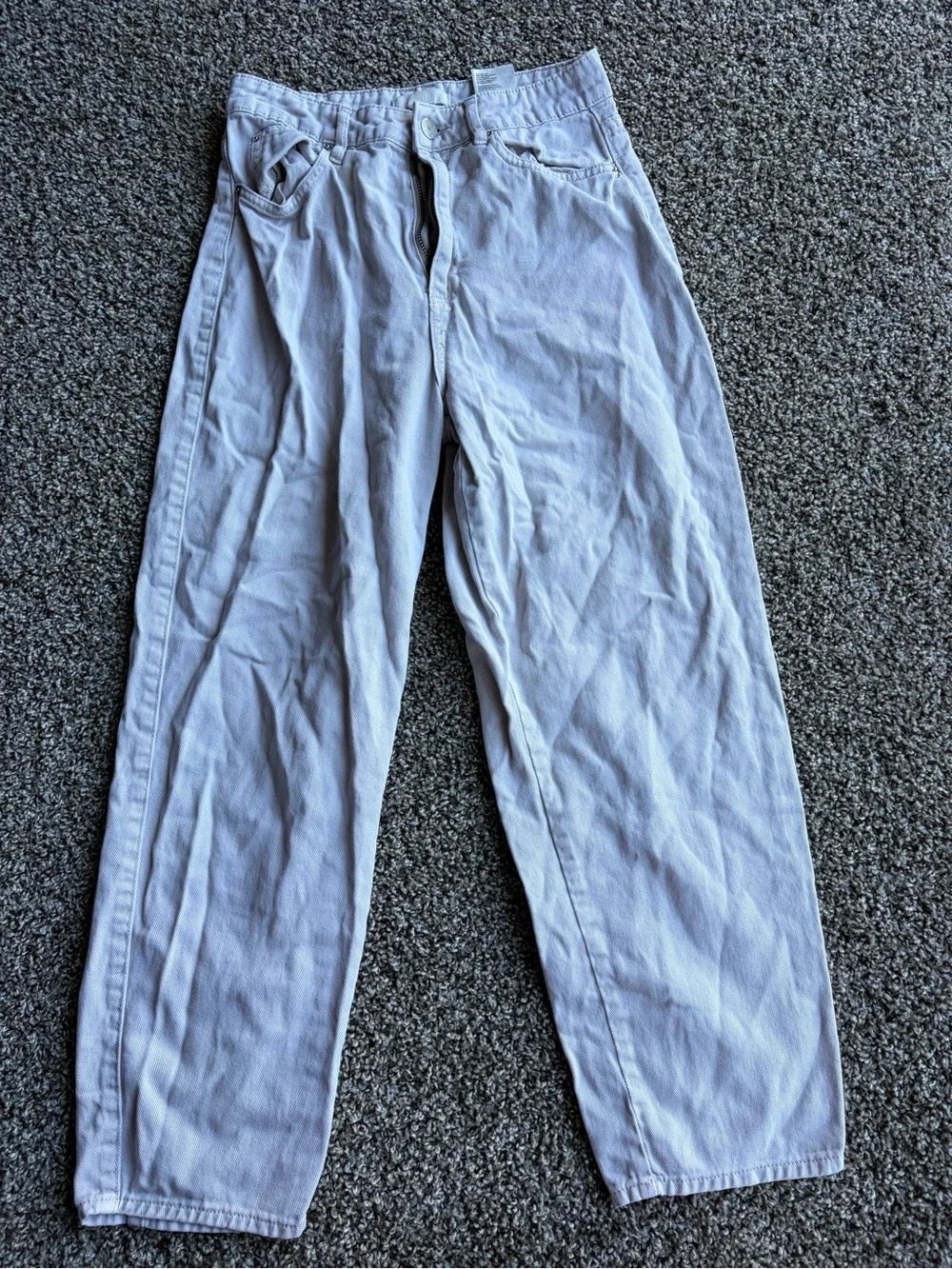 H&M cream wide leg pants